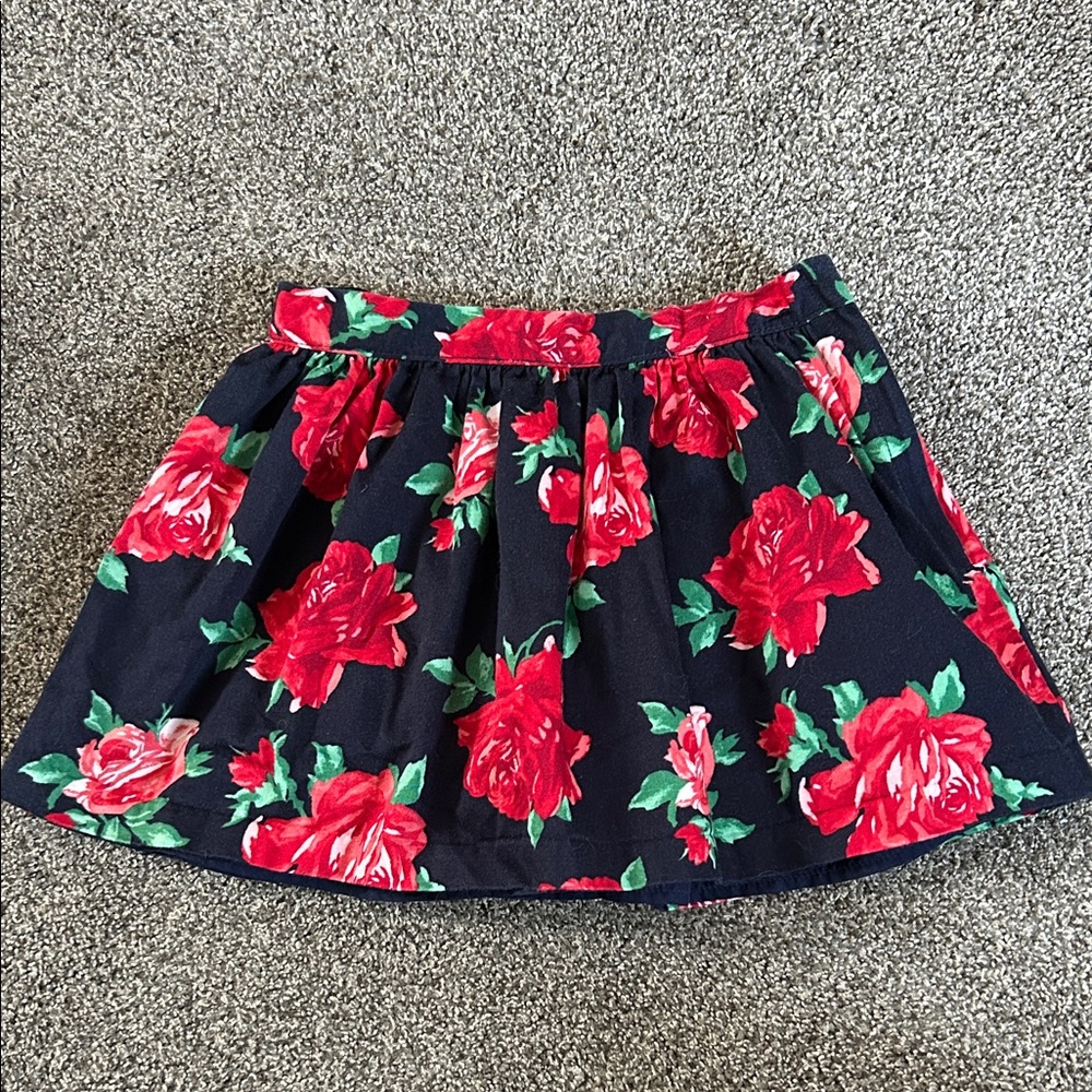 Janie and Jack Red Floral Skater Skirt